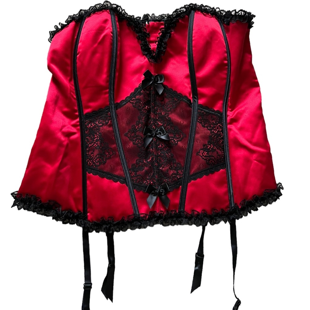 Torrid Scarlet and Ebony Lace Bustier